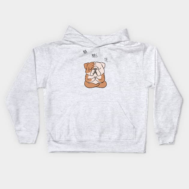 NAMASTE English Bulldog Kids Hoodie by huebucket